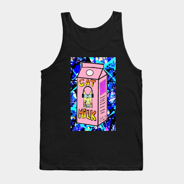 pink cat milk Tank Top by LowEndGraphics